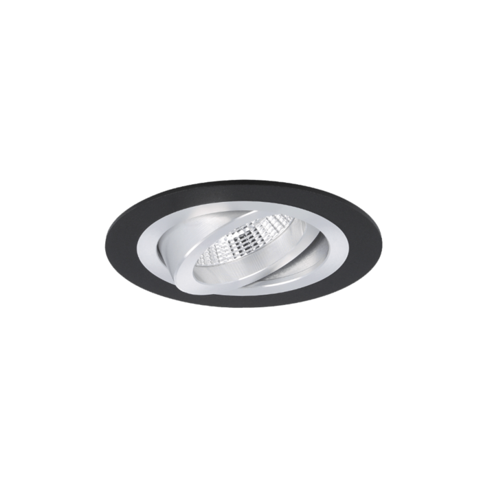 Spot encastrable Modena rond noir orientable avec ressorts de serrage