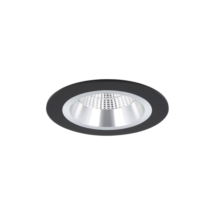 Spot encastrable Bolzano rond noir profond avec ressorts de serrage