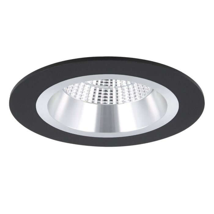 Spot encastrable Bolzano rond noir profond avec ressorts de serrage