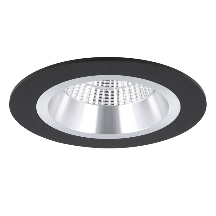 Spot encastrable Bolzano rond noir profond avec ressorts de serrage