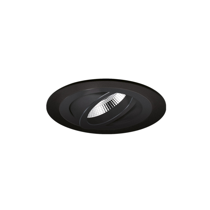 Spot encastrable Modena rond noir orientable avec ressorts de serrage