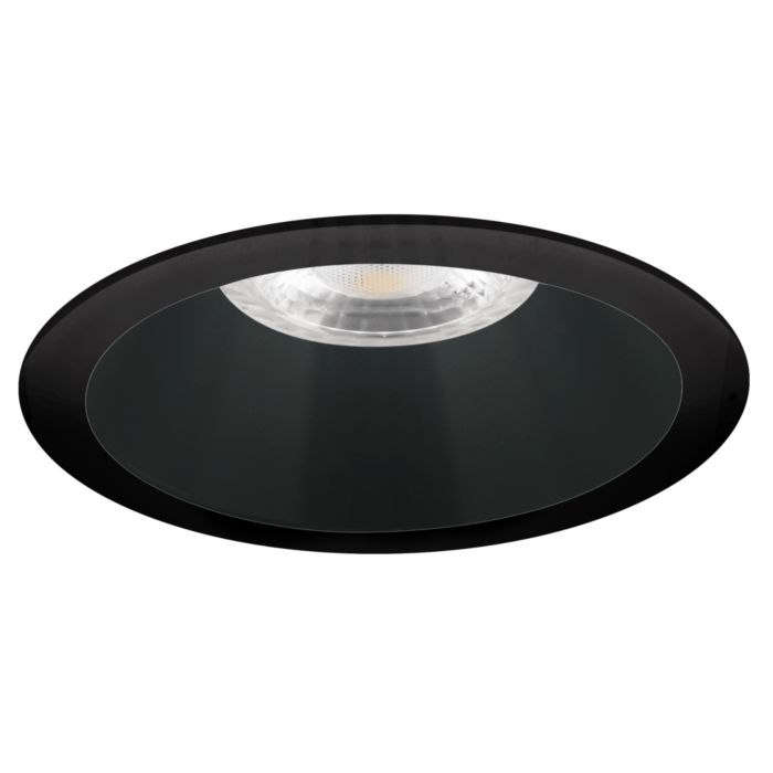 Spot encastrable Bolzano rond noir profond avec ressorts de serrage