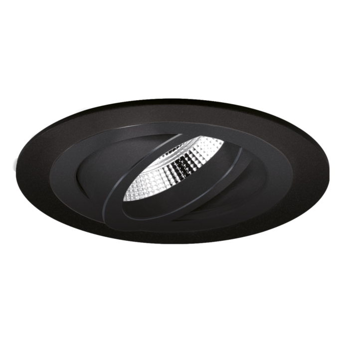 Spot encastrable Modena rond noir orientable avec ressorts