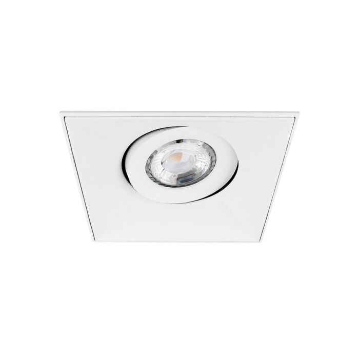 Spot encastrable Verona carré blanc orientable sans cadre enfoncé