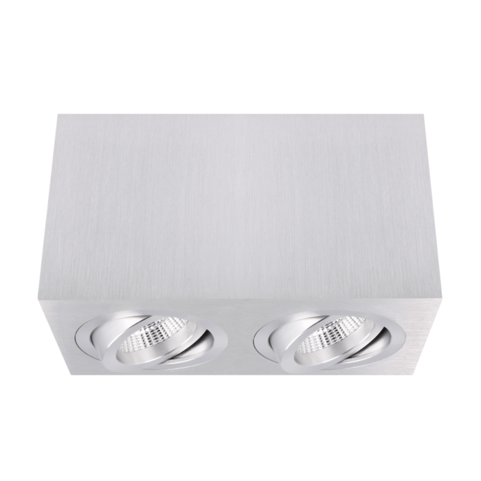 Spot en saillie Palermo aluminium rectangulaire double orientable