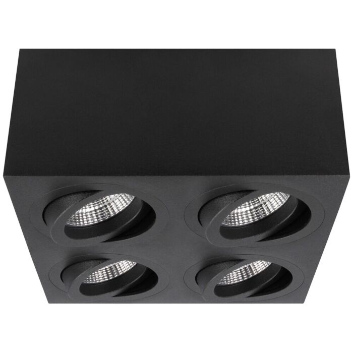 Spot En Saillie Palermo Noir Carré Quatre Orientable