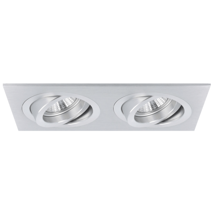Spot encastrable Torino double rectangulaire aluminium orientable avec ressorts de serrage