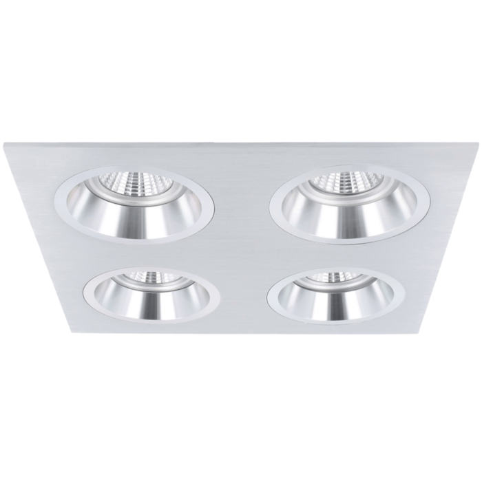 Spot encastrable Milano carré aluminium profond avec ressorts de serrage