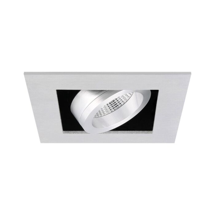 Spot encastrable Napoli carré aluminium orientable avec ressorts de serrage
