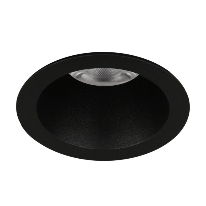 Mini spot encastrable Tizzano rond noir encastré avec ressorts IP54 | compatible lampes MR11