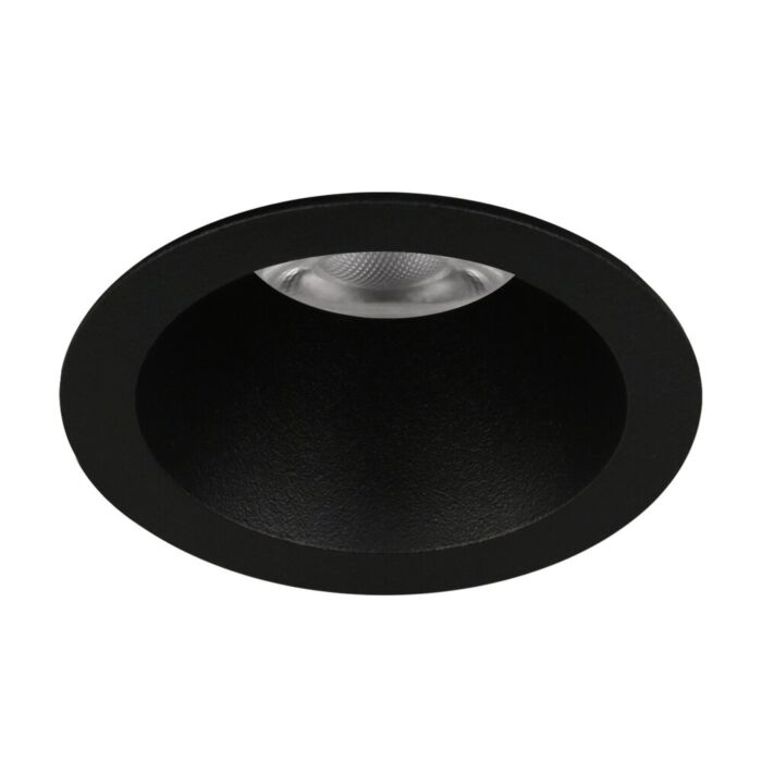Mini spot encastrable Tizzano rond noir encastré avec ressorts IP54 | compatible lampes MR11