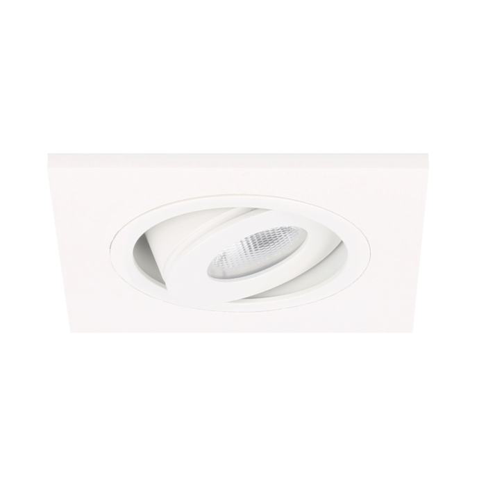 Yphix Spot LED Alba encastrable carré 3 W 2700K aluminium IP65 dimmable  inclinable