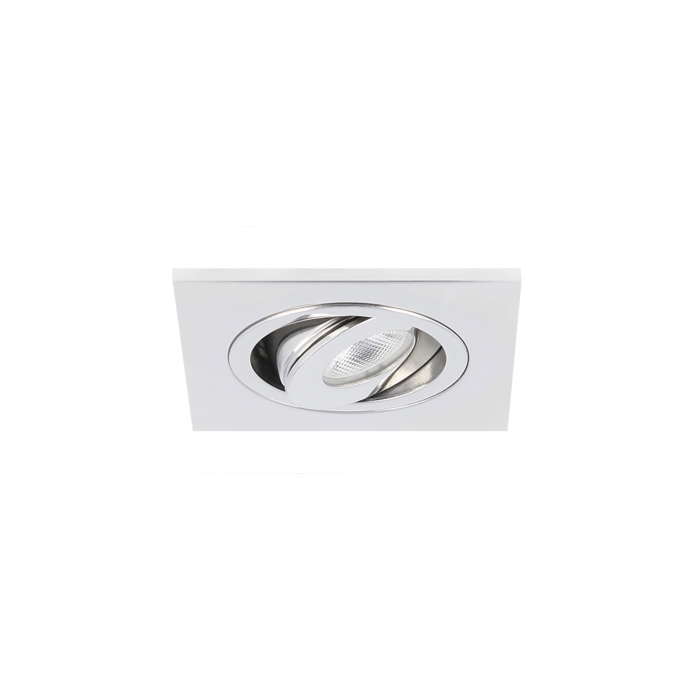 Spot LED encastrable Alba extra plat carré 3W 2700K inox IP65 dimmable orientable