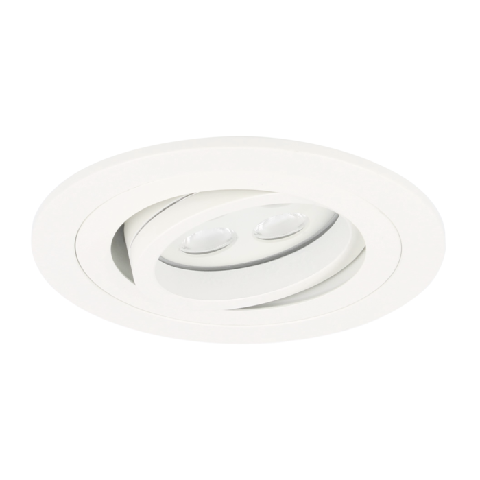Spot LED encastrable Montella rond 5W 2700K blanc IP65 dimmable orientable