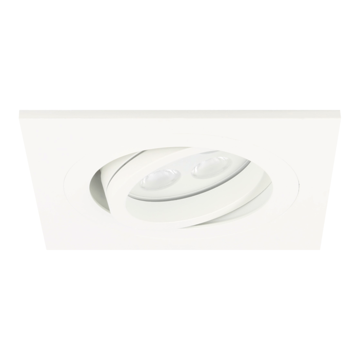 Spot LED plat 5W perçage 60 mm inclinable carré blanc ou noir dimmable