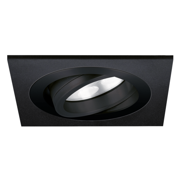 Spot LED encastrable Lecco carré 5W 2700K noir IP65 dimmable