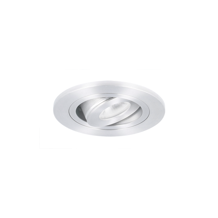 Spot LED encastrable Monza extra plat rond 3W 2700K aluminium IP65 dimmable orientable