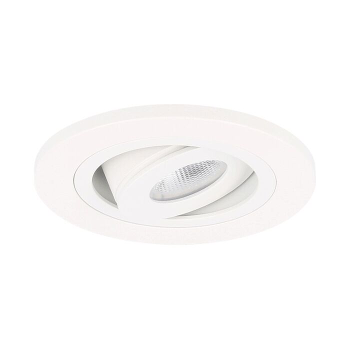 Spot LED encastrable Monza extra plat rond 3W 2700K blanc IP65 dimmable orientable