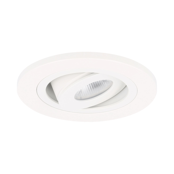 Spot LED encastrable Monza extra plat rond 3W 2700K blanc IP65 dimmable orientable