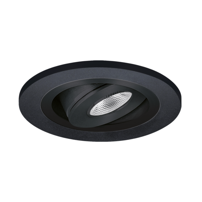 Spot LED encastrable Monza extra plat rond 3W 2700K noir IP65