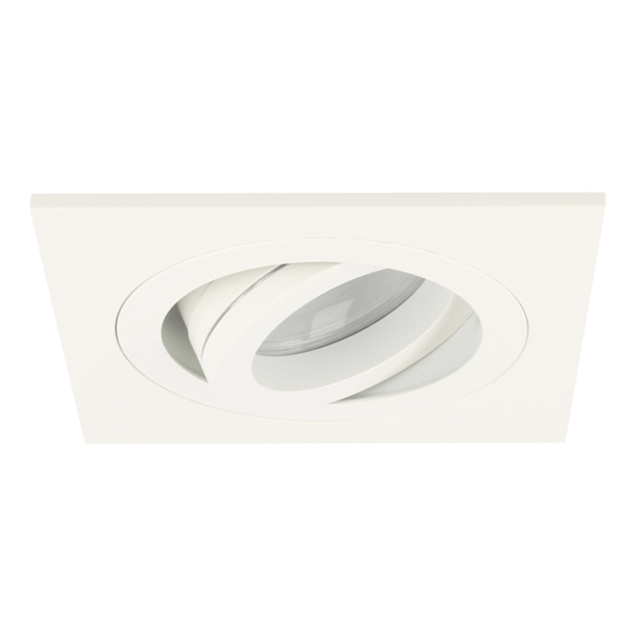 Spot LED encastrable Cantello carré 7W 2700K blanc IP65 dimmable orientable