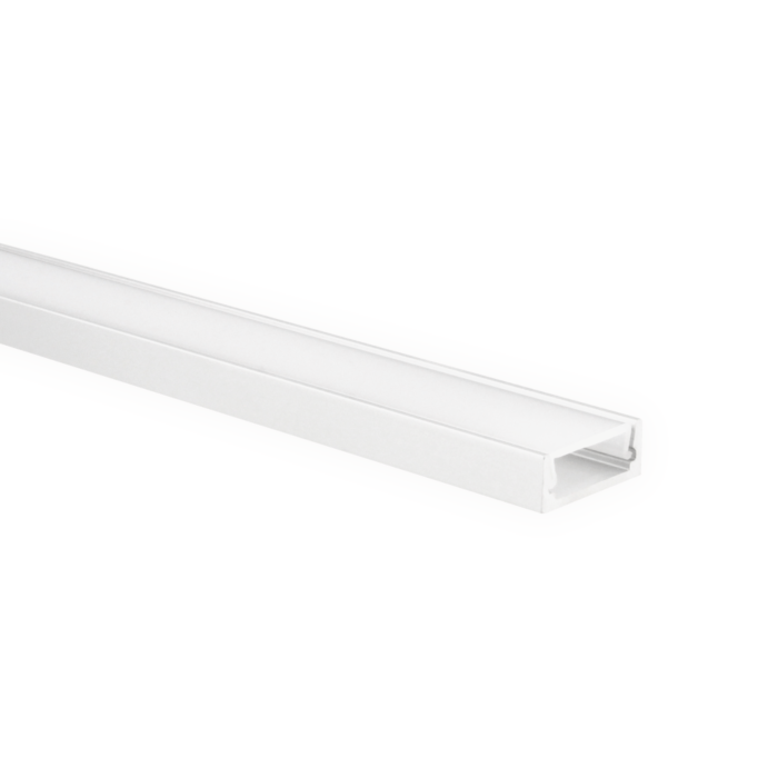 Profilé ruban LED Felita blanc extra plat 1m avec couvercle blanc opaque