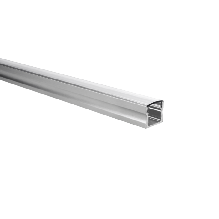 Profilé ruban LED Potenza aluminium haut 1m avec couvercle transparent