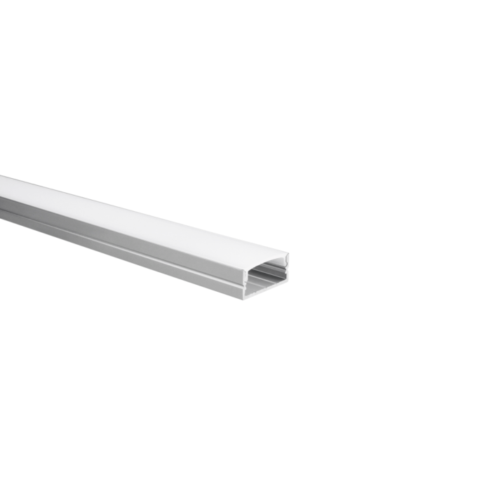Profilé ruban LED Senisa aluminium large 1m avec couvercle opaque