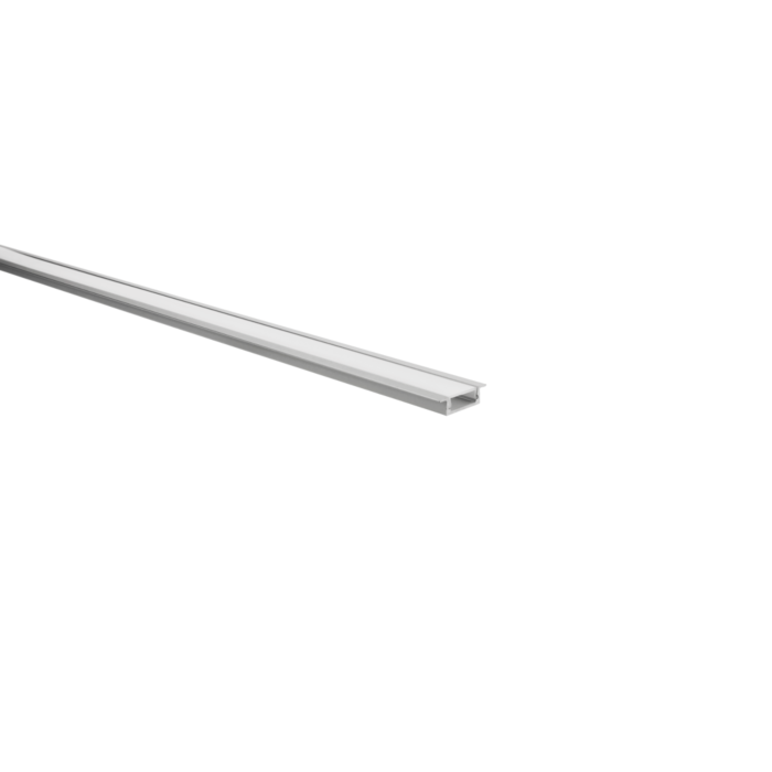 Profilé ruban LED Matera aluminium plat 1m avec couvercle opaque