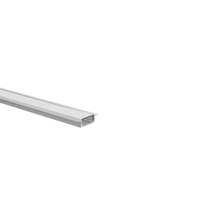 Profilé ruban LED Matera aluminium plat 1m avec couvercle transparent