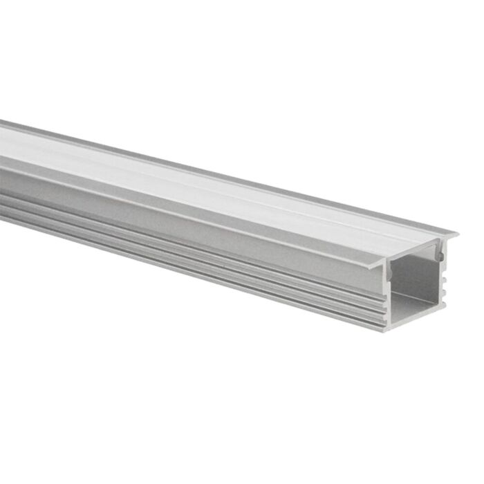 Profilé ruban LED Matera aluminium haut 1m avec couvercle transparent