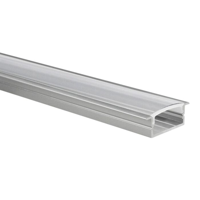 Profilé ruban LED Marconia aluminium large 1m avec couvercle transparent