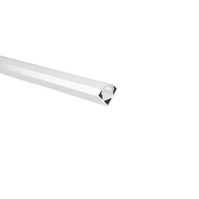 Profilé ruban LED Tarenta blanc angle droit 1m avec couvercle opaque