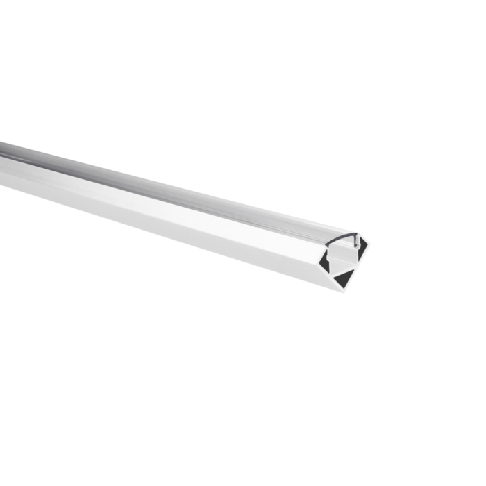 Profilé ruban LED Tarenta blanc angle droit 1m avec couvercle transparent