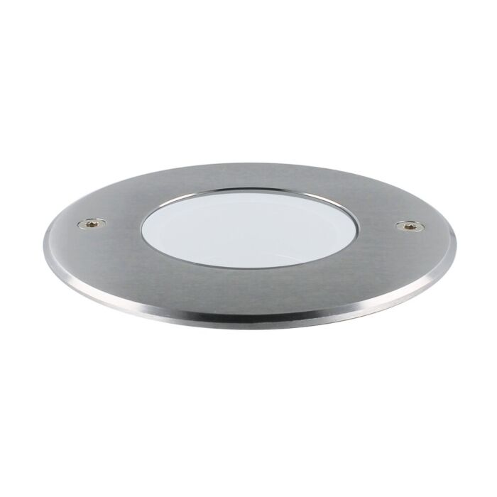 Spot au sol Alexis GU10 inox IP67 rond opaque verre