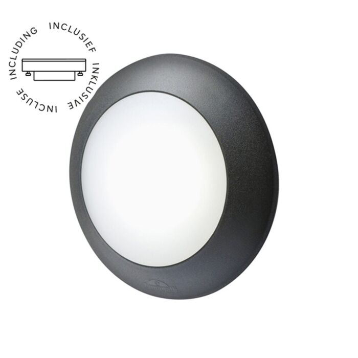 Applique murale Bertina noir IP66 incluse GX53 3W 3000K