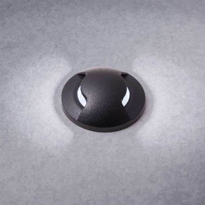 Spot au sol Aldo 2 noir rond IP67 incluse G9 1,7W 3000K