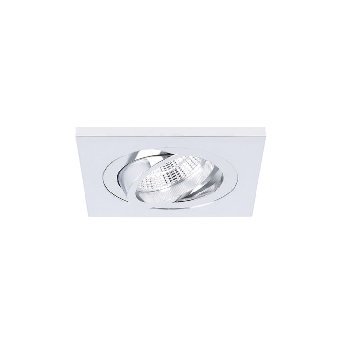Spot encastrable Torino carré chrome orientable