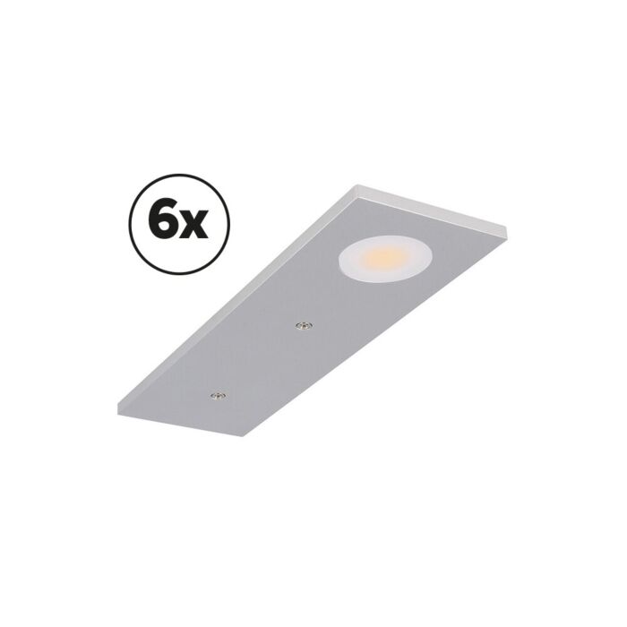 Éclairage meuble Ensemble complet Somano saillie 6 x 3W 2700K aluminium dimmable 12V DC