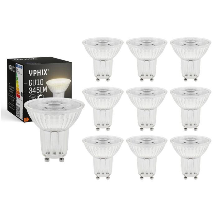 Lot de 10 spots Ampoule LED GU10 Izar 36° 4,7W 2700K dimmable
