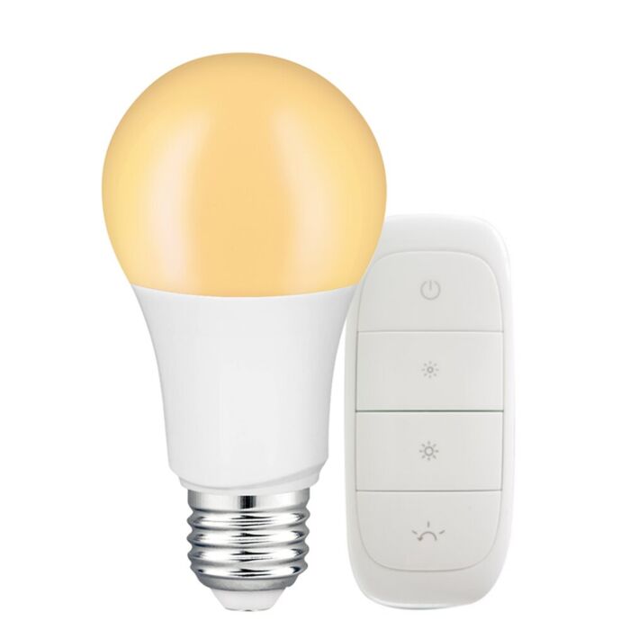 Ampoule LED Connectée E27 Kit variateur tint A60 9W 2700K dimmable avec Télécommande