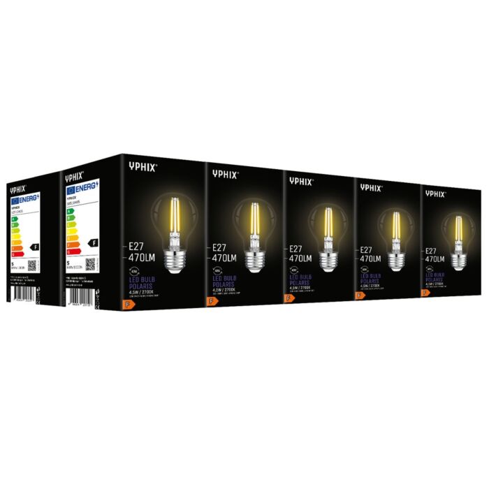 Ampoule LED E27 Polaris A60 4,5W 2700K 10-pack