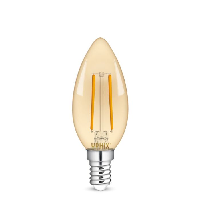 Ampoule LED E14 flamme Filament Polaris ambré 2,5W 2200K