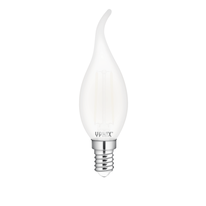 Ampoule LED filament E14 flamme Polaris BA35 opaque 2,5W 2700K