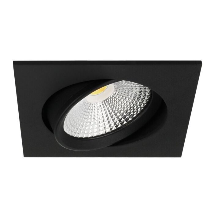 Spot LED Encastrable Eleanora carré en noir 6W dim to warm 2000K-3000K et Driver inclus IP44