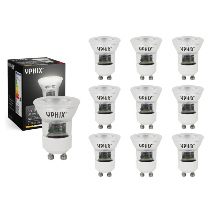 Lot de 10 spots LED GU10 MR11 Izar 3W 2700K 38° dimmable