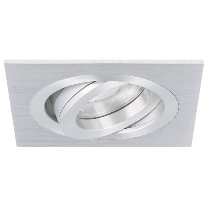 Spot LED encastrable Cantello carré 7W 2700K aluminium IP65 dimmable orientable