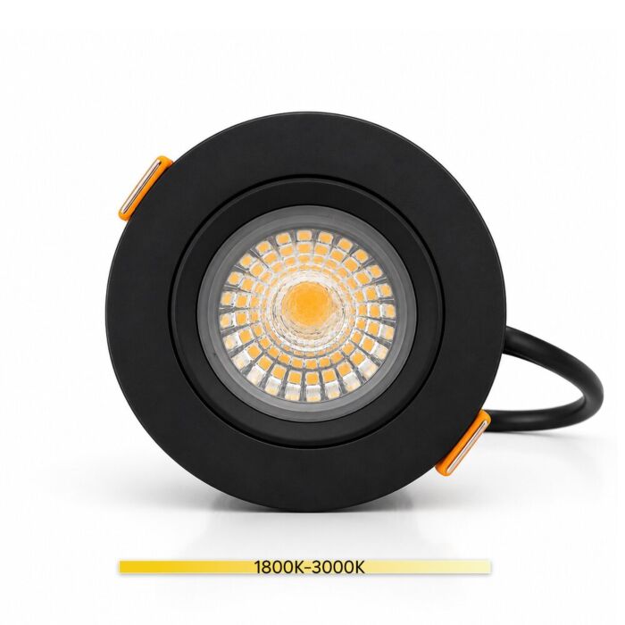 Spot encastrable LED Parma Noir 6W 435 lm | dimmable & orientable | Dim-to-Warm 1800K–3000K | IP54
