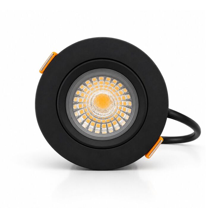 Spot encastrable LED Parma Noir 6W 495 lm | dimmable & orientable | blanc très chaud | IP54