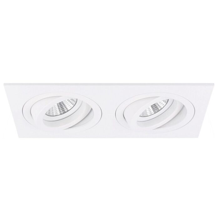 Spot encastrable Torino double rectangulaire blanc orientable avec ressorts de serrage